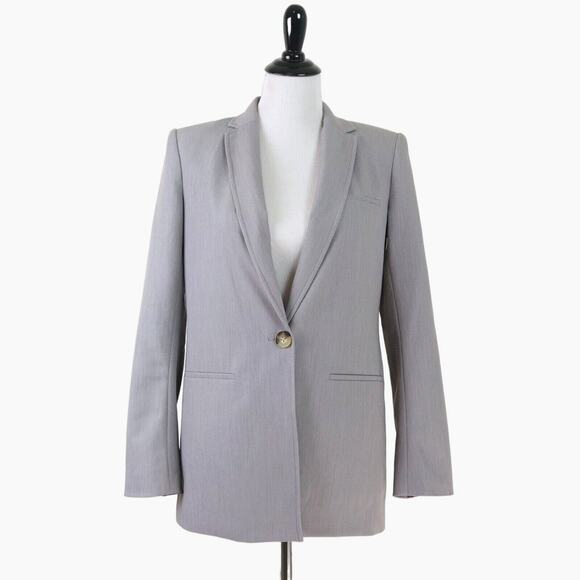 Laveer Size 2 Longline Single Breasted Blazer Jacket Light Gray - Picture 2 of 10